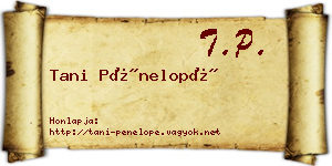 Tani Pénelopé névjegykártya